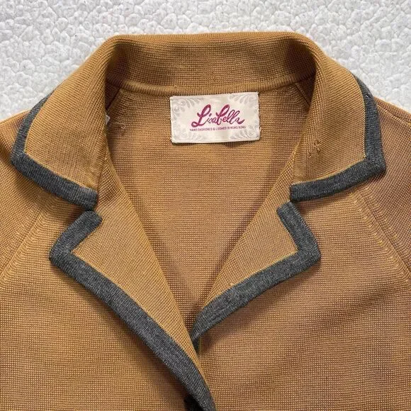 VTG Lisabella Wool Knit Blazer Women’s 12 Hong Kong 60s Mod Indie Retro Boho - Picture 2 of 14